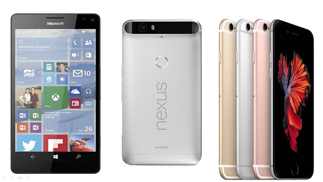 Microsoft Lumia 950 XL vs Nexus 6P vs. iPhone 6S Plus