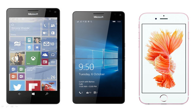 Microsoft Lumia 950 XL vs Lumia 950 vs iPhone 6s Plus 