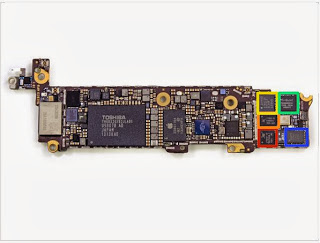 Detailed internal components of the iPhone 5c smartphone