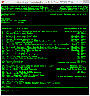 Instructions on how to use the Nexus 7 ToolKit