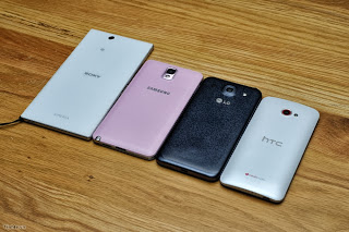 Compare phablet, Xperia Z Ultra, Galaxy Note 3, G Optimus Pro and  HTC Butterfly S
