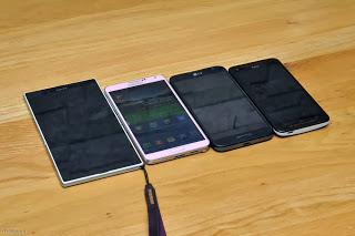 Compare phablet, Xperia Z Ultra, Galaxy Note 3, G Optimus Pro and  HTC Butterfly S