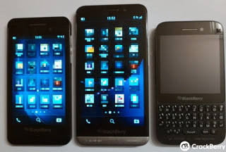 BlackBerry A10 - BlackBerry Z30 placed next duo BlackBerry Z10 and BlackBerry Q5