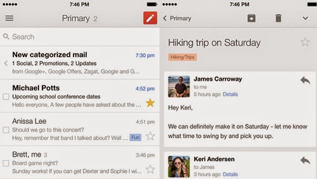 Gmail gets update for iPhone 6 and iPhone 6 Plus